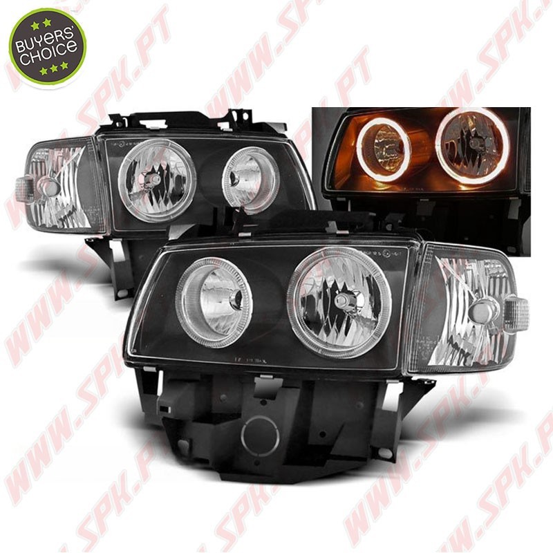 Faróis Angel Eyes / Black - VW Transporter T4 (1996-2003)