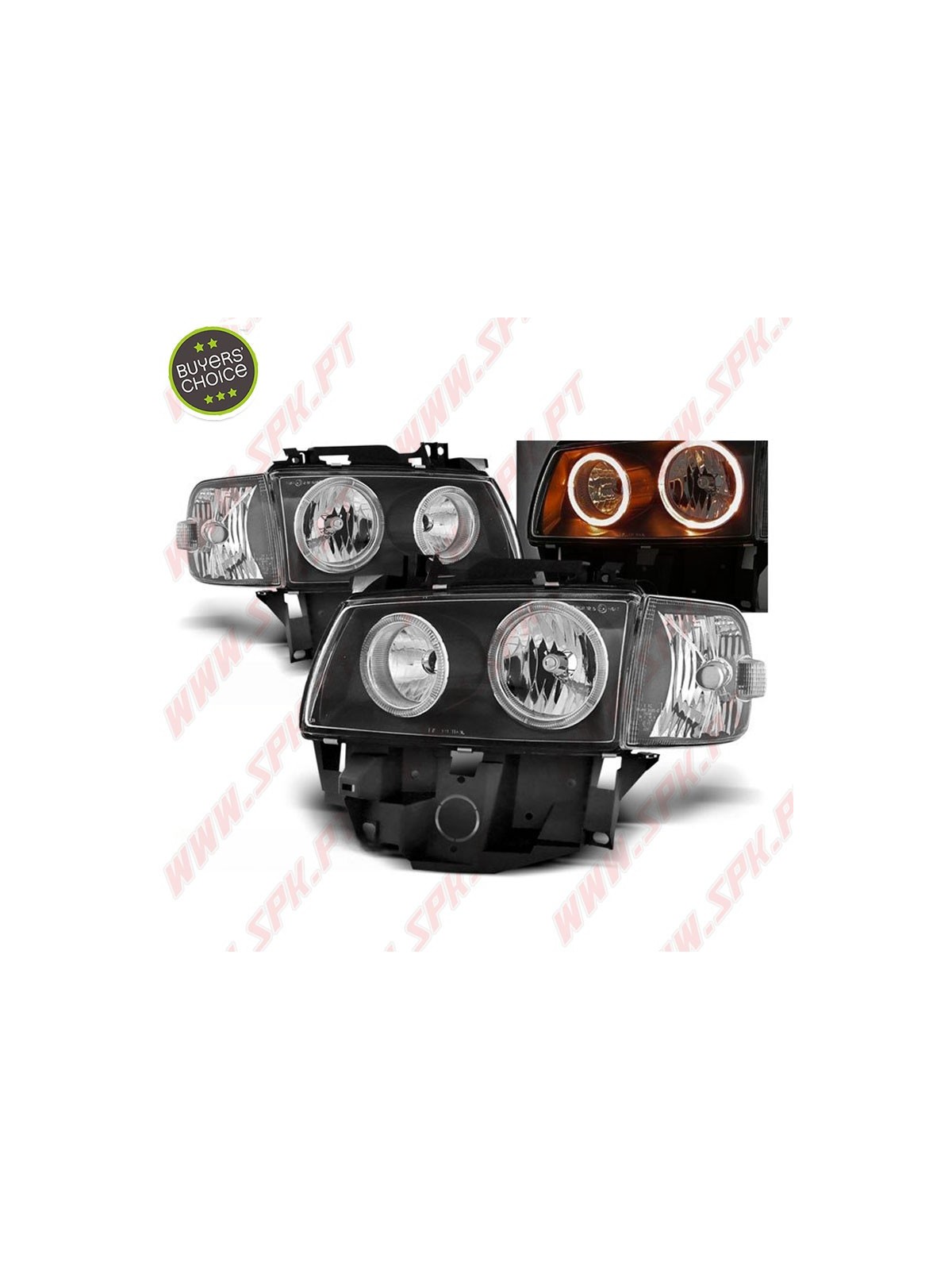 Faróis Angel Eyes / Black - VW Transporter T4 (1996-2003)