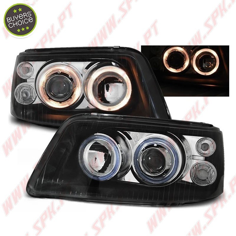 Faróis Angel Eyes / Black - VW Transporter T5 (2003-2009)