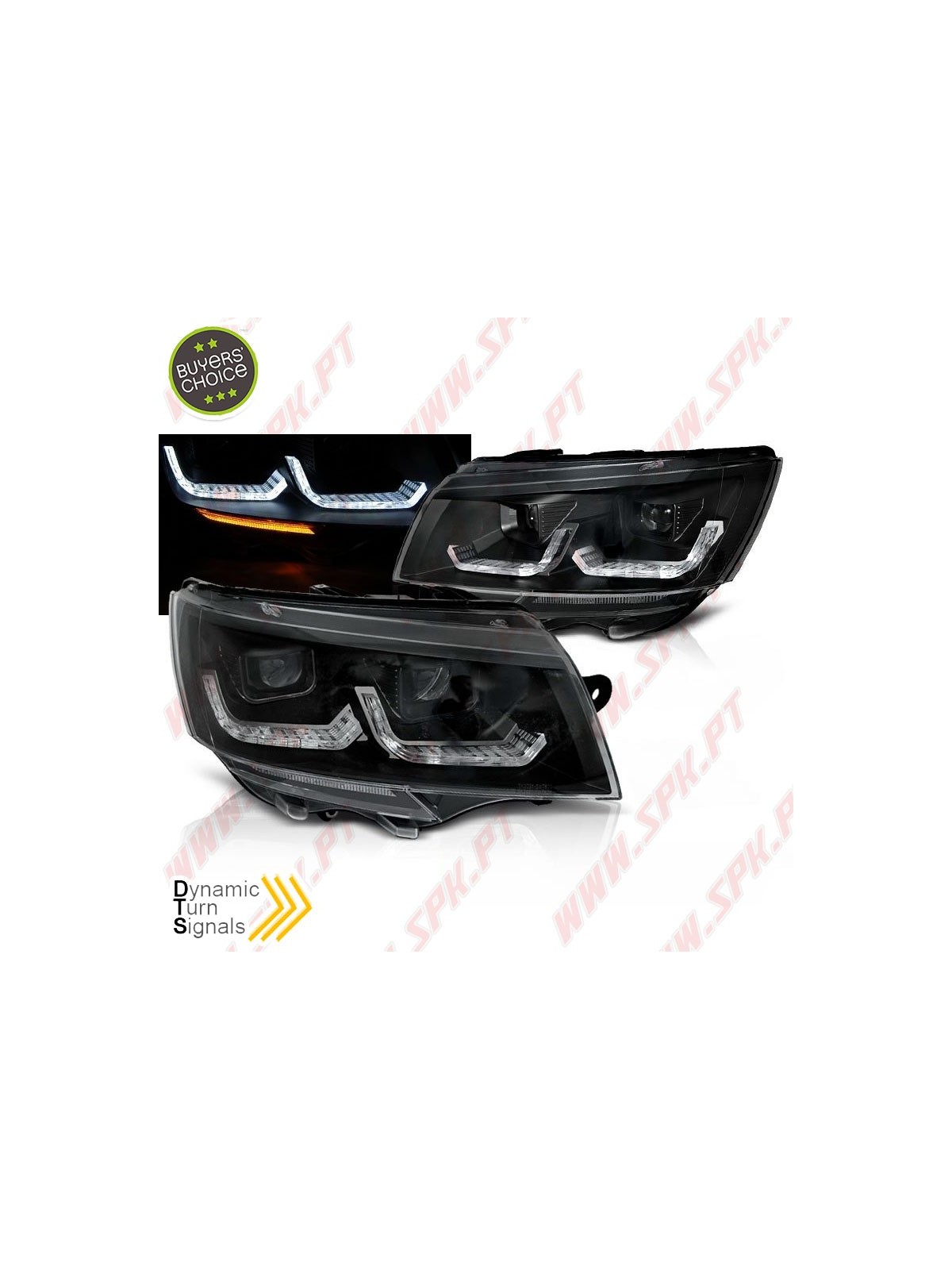Faróis Tube-Light / Black - VW Transporter T6.1 (2020-)