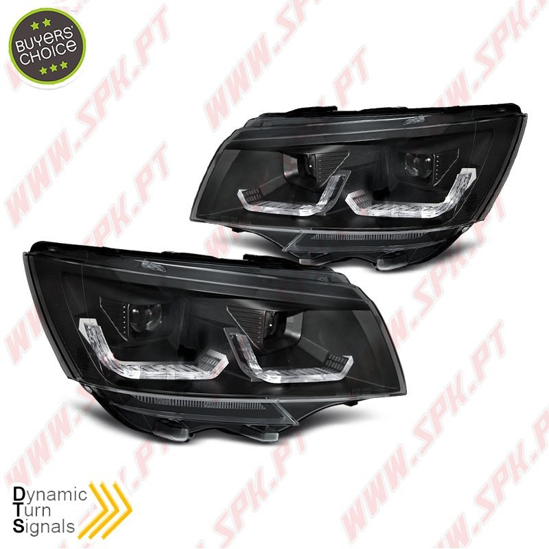 Faróis Tube-Light / Black - VW Transporter T6.1 (2020-)
