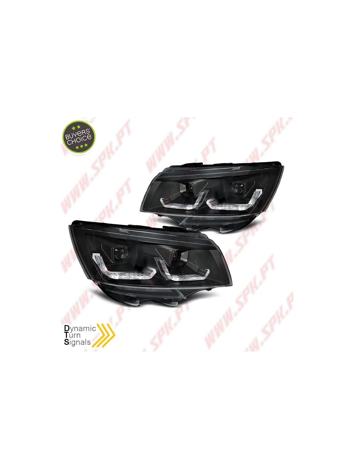 Faróis Tube-Light / Black - VW Transporter T6.1 (2020-)