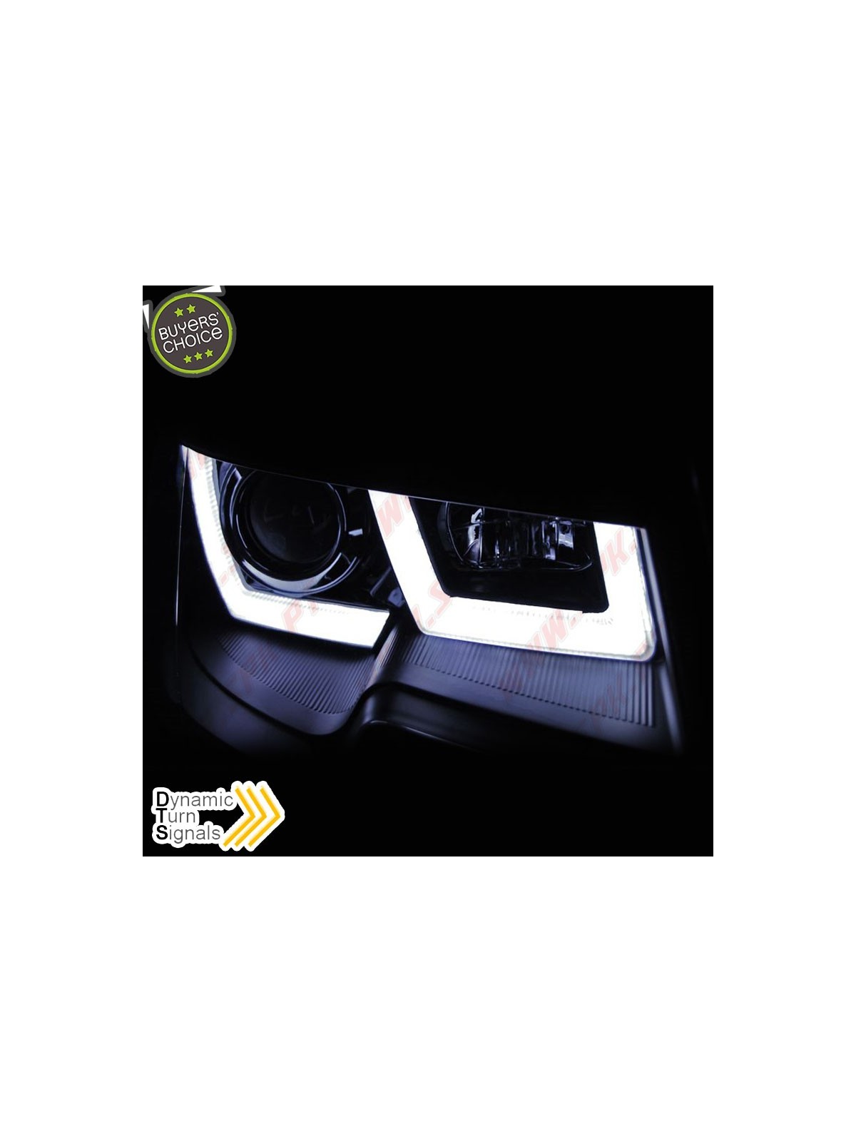 Faróis U-LED / Black - VW Transporter T5 (2010-2015)