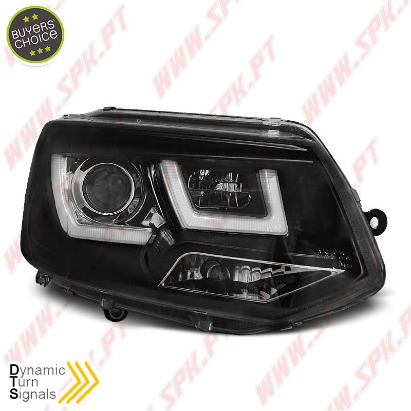 Faróis U-LED / Black - VW Transporter T5 (2010-2015)