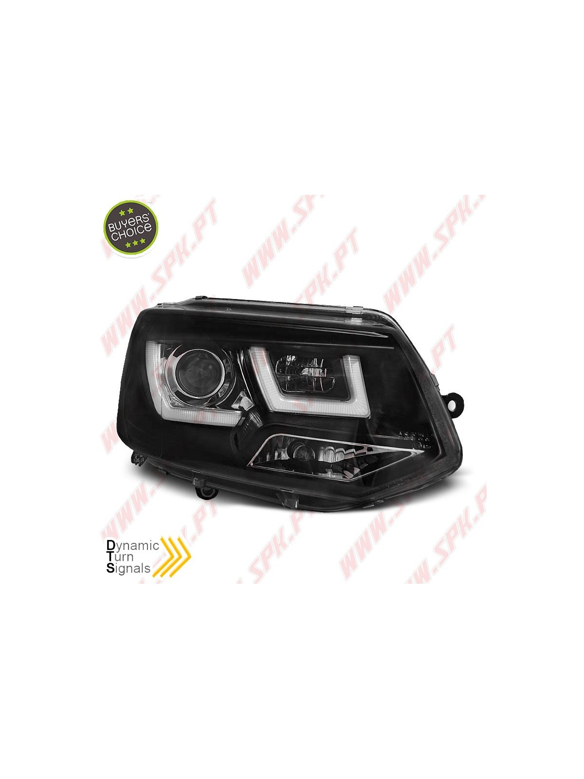 Faróis U-LED / Black - VW Transporter T5 (2010-2015)