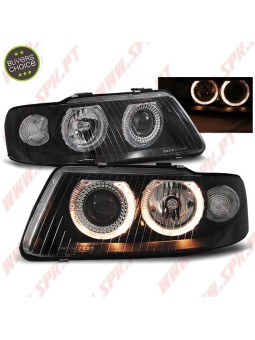 Faróis Angel Eyes Black - Audi A3 8L Facelift (2000-2003)