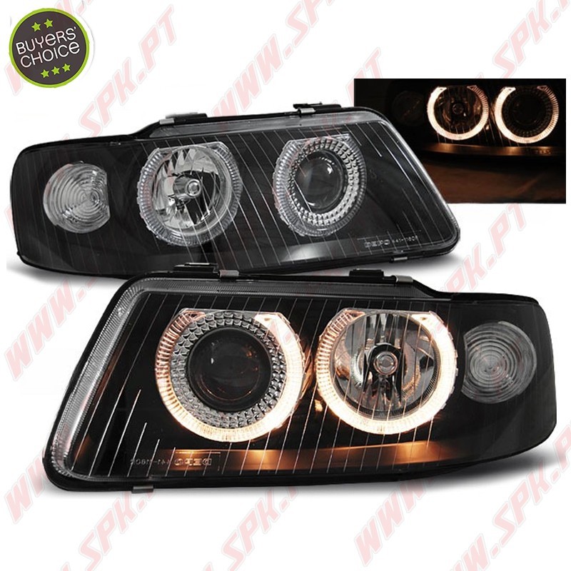 Faróis Angel Eyes Black - Audi A3 8L Facelift (2000-2003) Faróis Angel Eyes Black - Audi A3 8L Facelift (2000-2003)