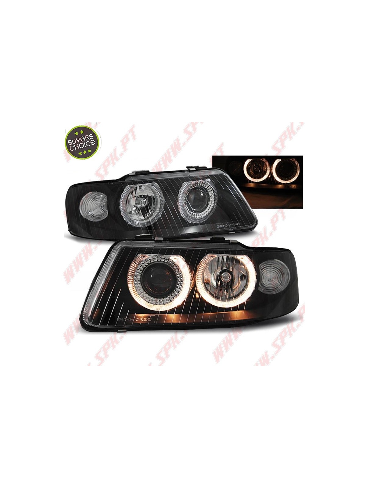 Faróis Angel Eyes Black - Audi A3 8L Facelift (2000-2003) Faróis Angel Eyes Black - Audi A3 8L Facelift (2000-2003)
