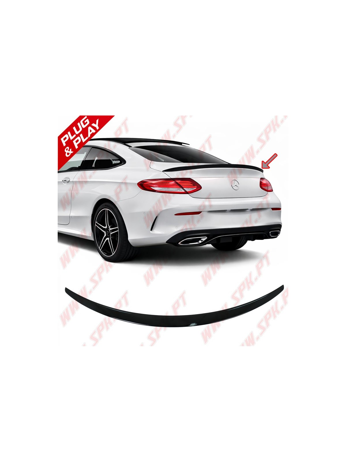 Aileron Traseiro Look C63 AMG - Mercedes C205 Coupe (2014-2019)