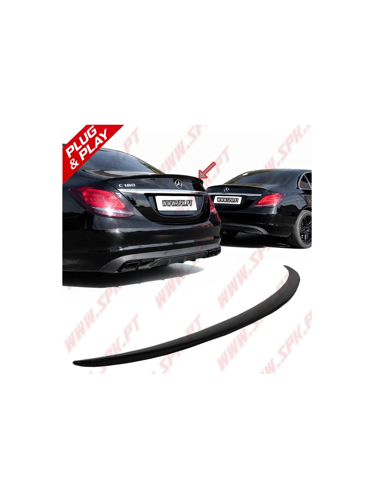 Aileron Traseiro Look C63 AMG - Mercedes W205 Sedan (2014-2021)