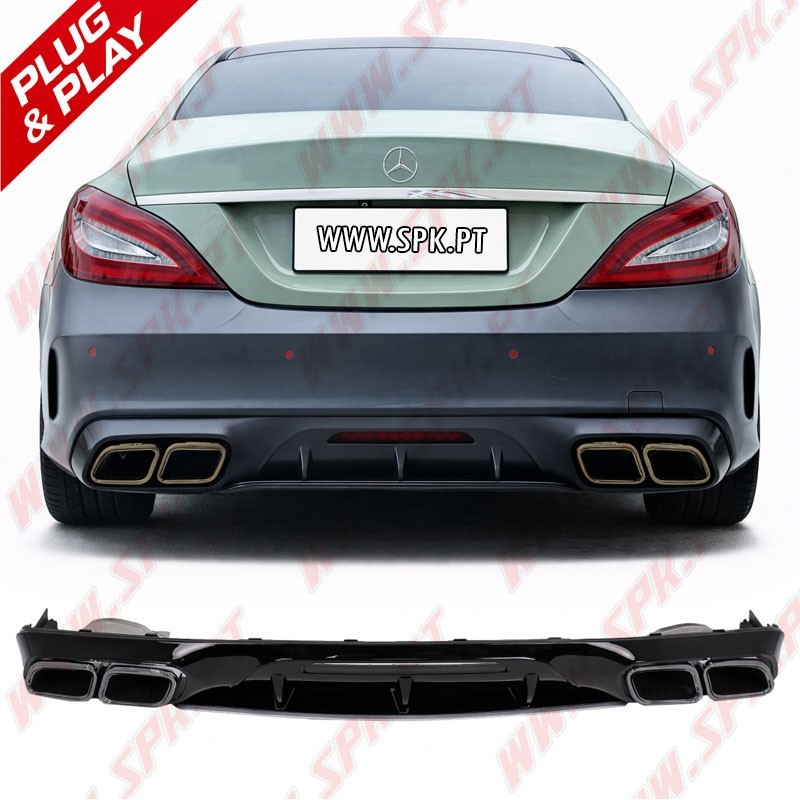 Difusor Traseiro + Ponteiras Smoke Look AMG - Mercedes W218 Sport Line (2011-2017)