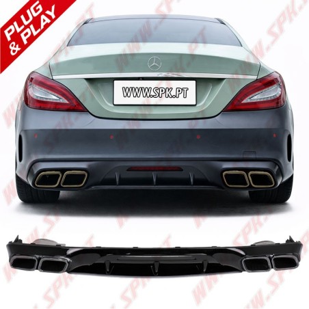 Difusor Traseiro + Ponteiras Smoke Look AMG - Mercedes W218 Sport Line (2011-2017)