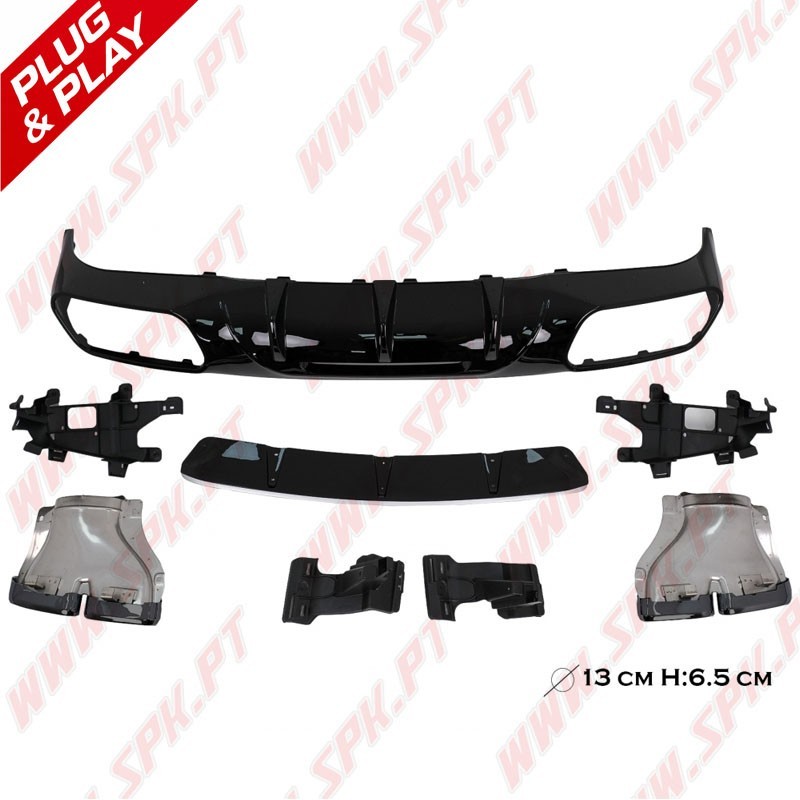 Difusor Traseiro + Ponteiras Smoke Look AMG - Mercedes W218 Sport Line (2011-2017)