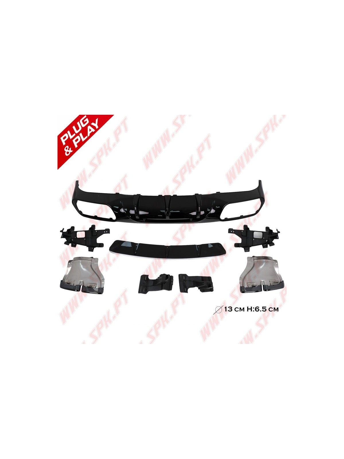 Difusor Traseiro + Ponteiras Smoke Look AMG - Mercedes W218 Sport Line (2011-2017)