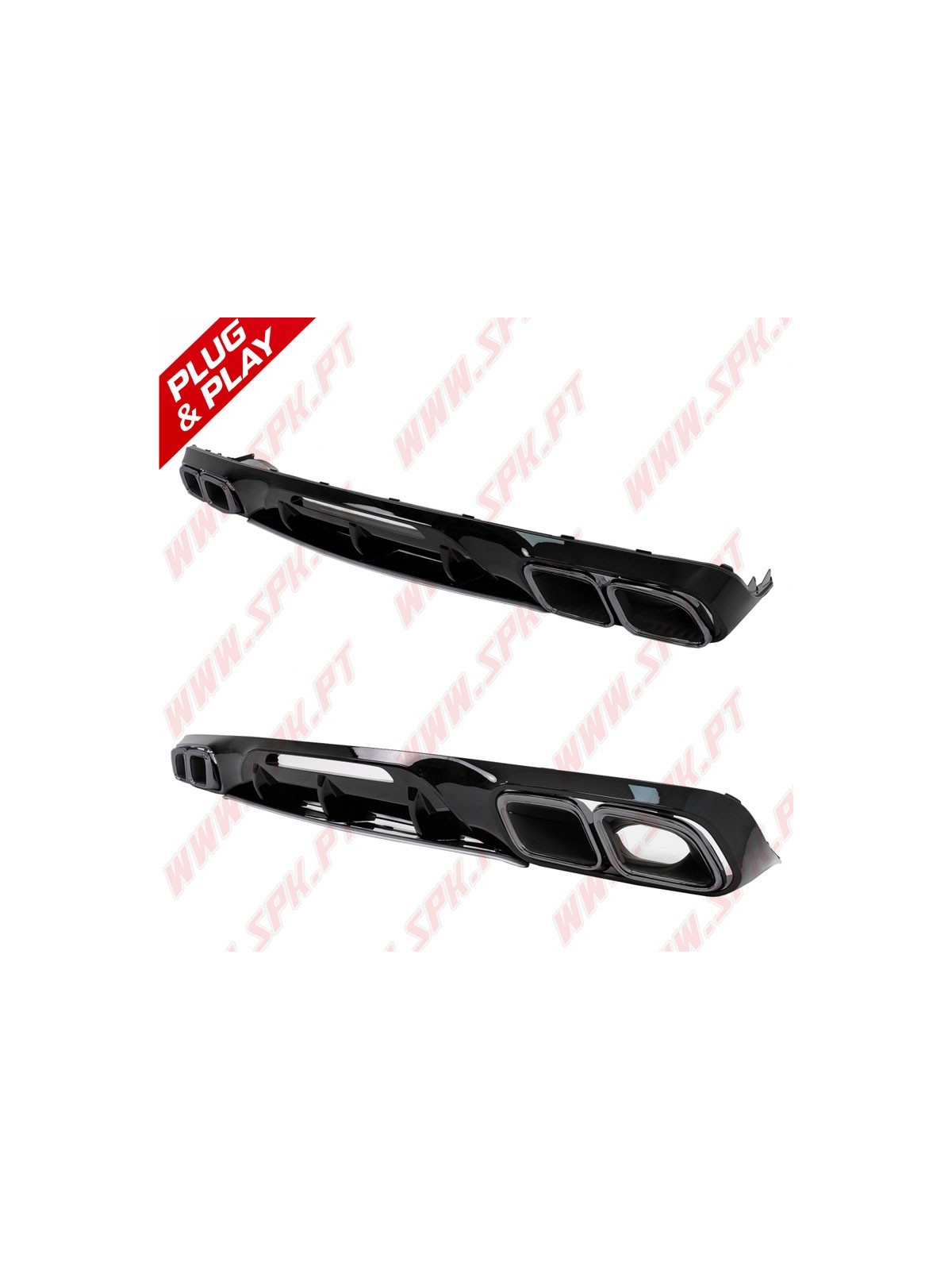 Difusor Traseiro + Ponteiras Smoke Look AMG - Mercedes W218 Sport Line (2011-2017)