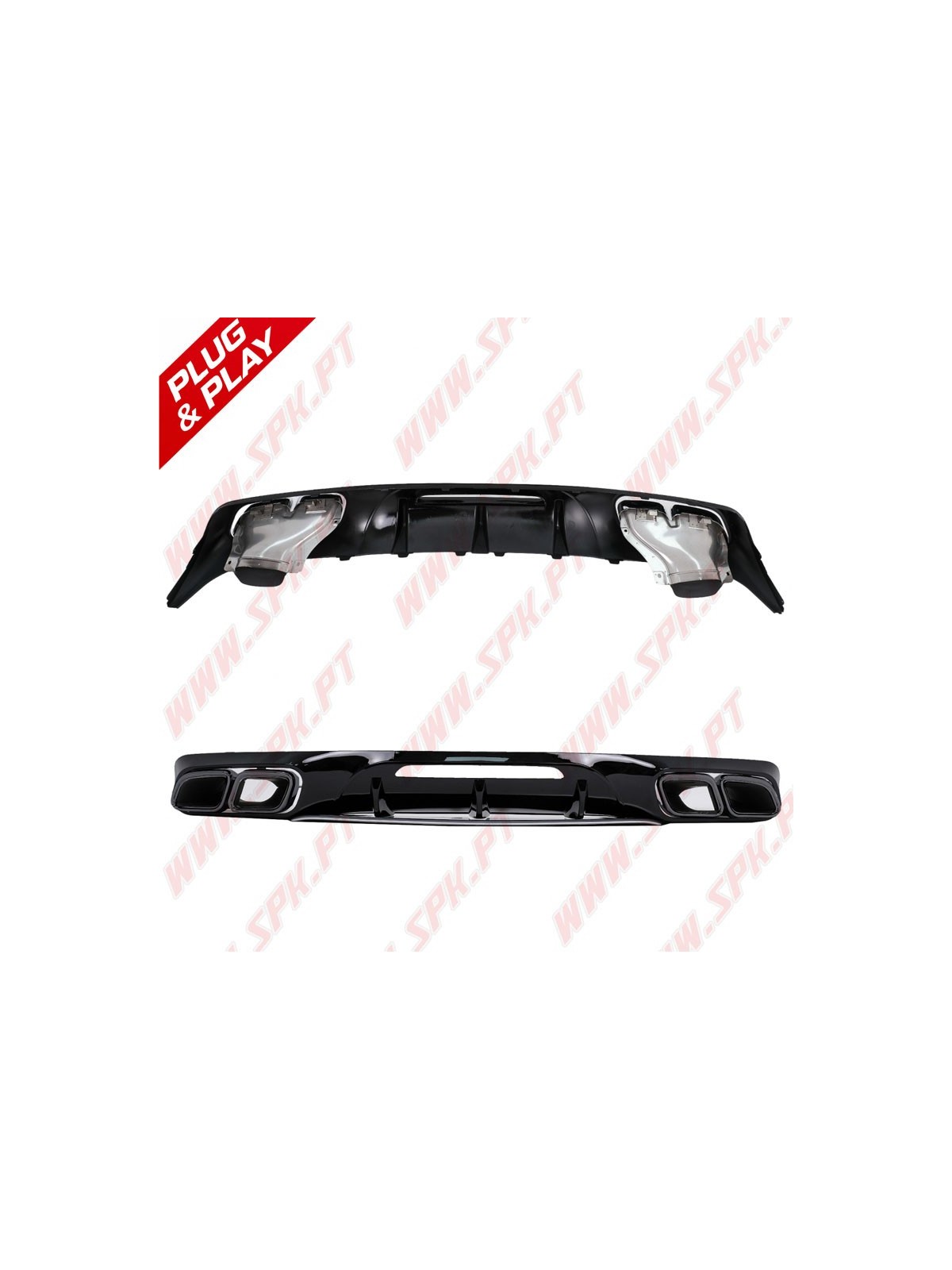 Difusor Traseiro + Ponteiras Smoke Look AMG - Mercedes W218 Sport Line (2011-2017)