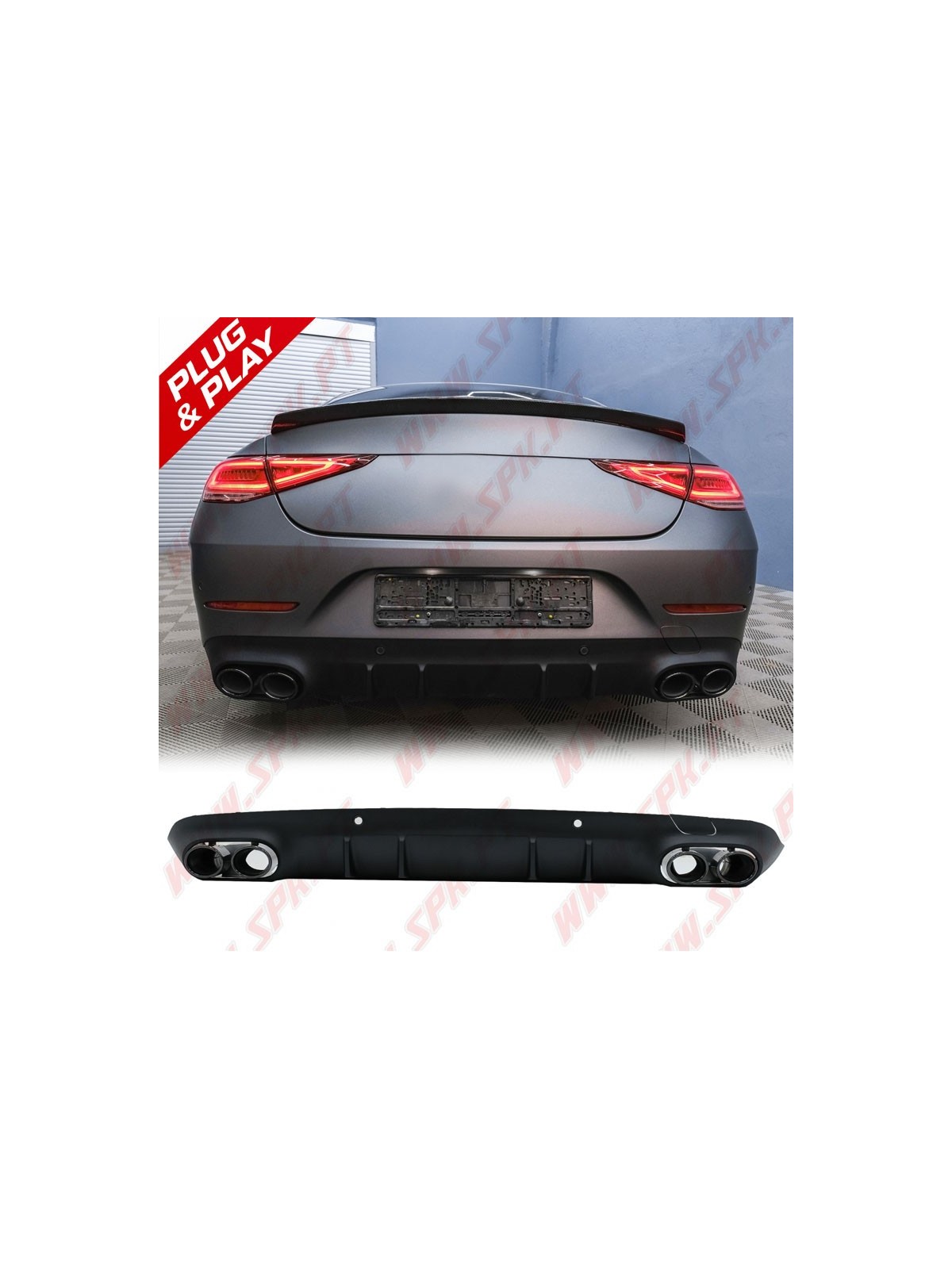 Difusor Traseiro + Ponteiras Look CLS53 AMG Night Package - Mercedes C257 (2018-)