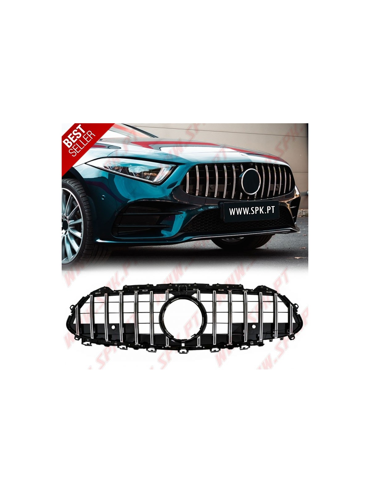 Grelha Frontal Look GTR Chrome+Black - Mercedes C257 (2018-)