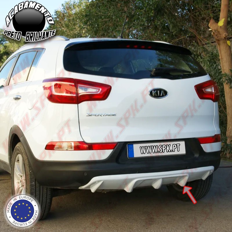 Difusor Traseiro Plástico Preto Brilhante - Kia Sportage 3 (2010-2013)