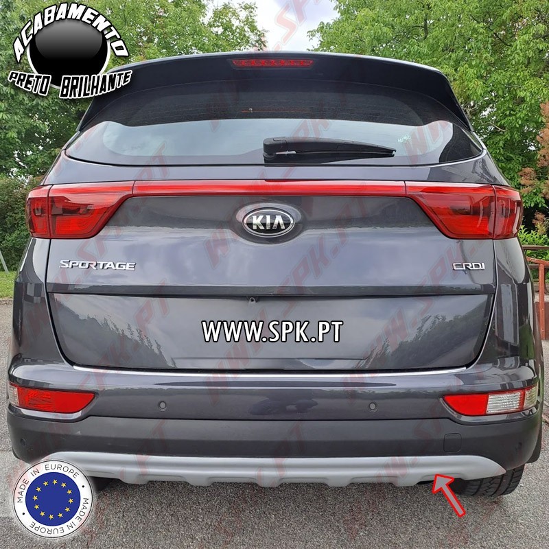 Difusor Traseiro Plástico Preto Brilhante - Kia Sportage 4 (2015-2017)