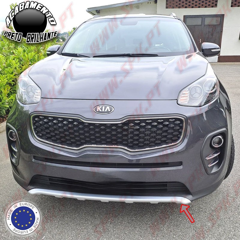 Spoiler Frontal Plástico ABS Preto Brilhante - Kia Sportage 4 (2015-2017)