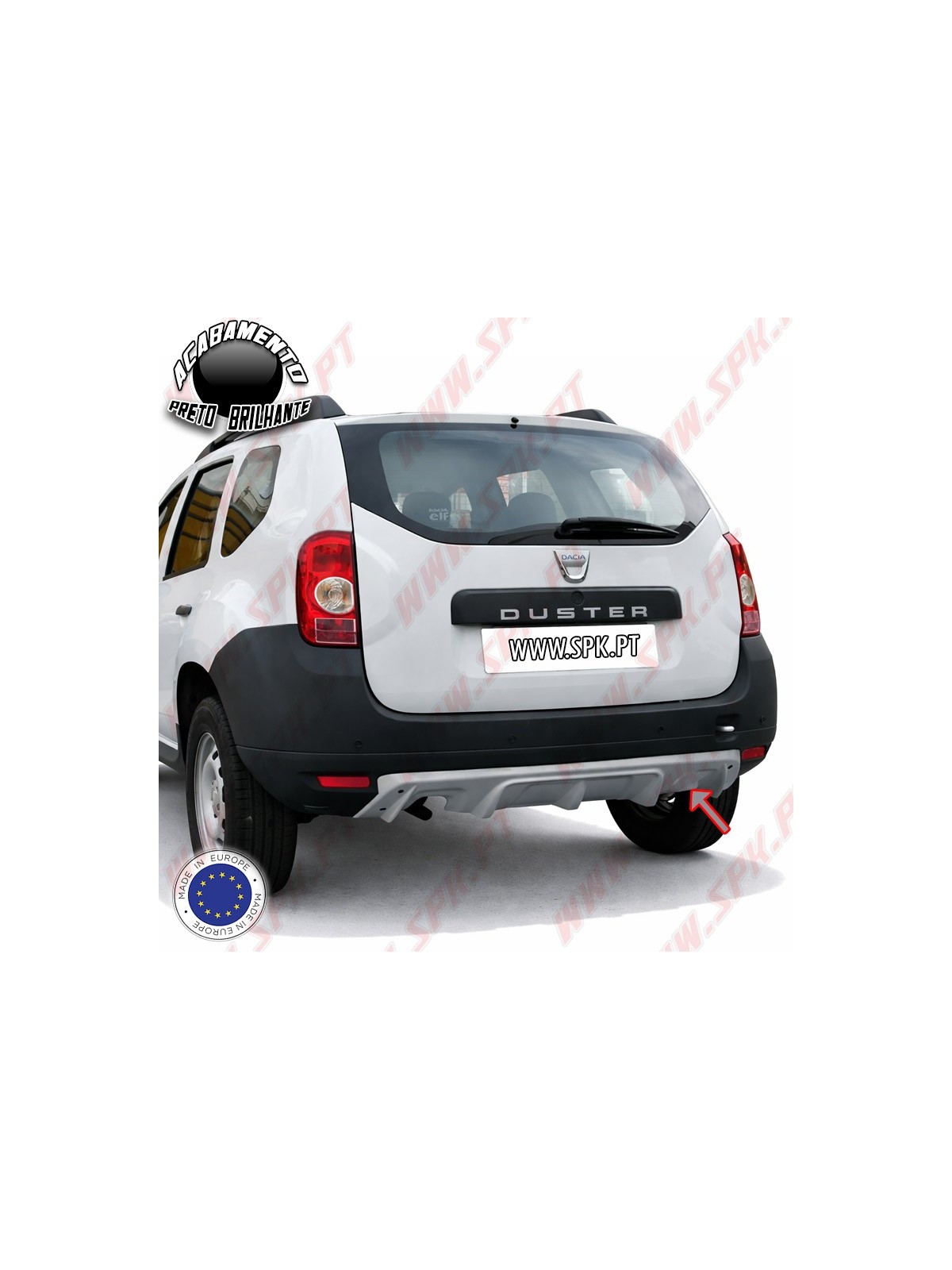 Difusor Traseiro Plástico ABS Preto Brilhante - Dacia Duster 1 (2010-2017)