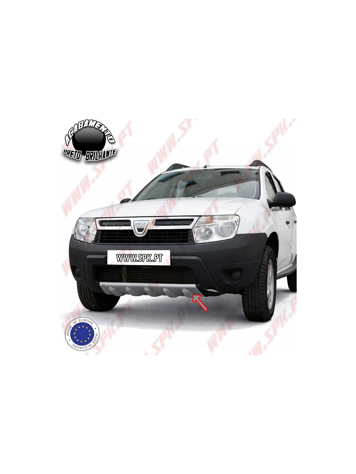 Spoiler Frontal Plástico ABS Preto Brilhante - Dacia Duster 1 (2010-2017)
