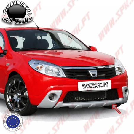 Spoiler Frontal Plástico ABS Preto Brilhante - Dacia Sandero MK1 (2008-2012)