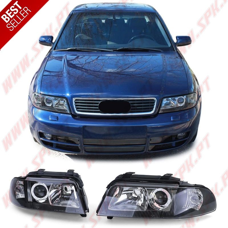 Faróis Look OEM Black - Audi A4 B5 Facelift (1999-2001)