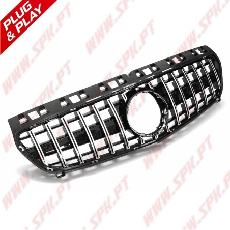 Grelha Frontal Look GTR Chrome+Black - Mercedes W176 (2012-2015)