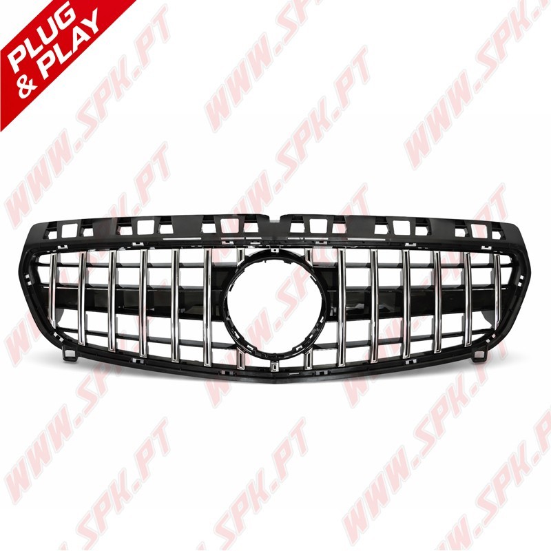 Grelha Frontal Look GTR Chrome+Black - Mercedes W176 (2012-2015)