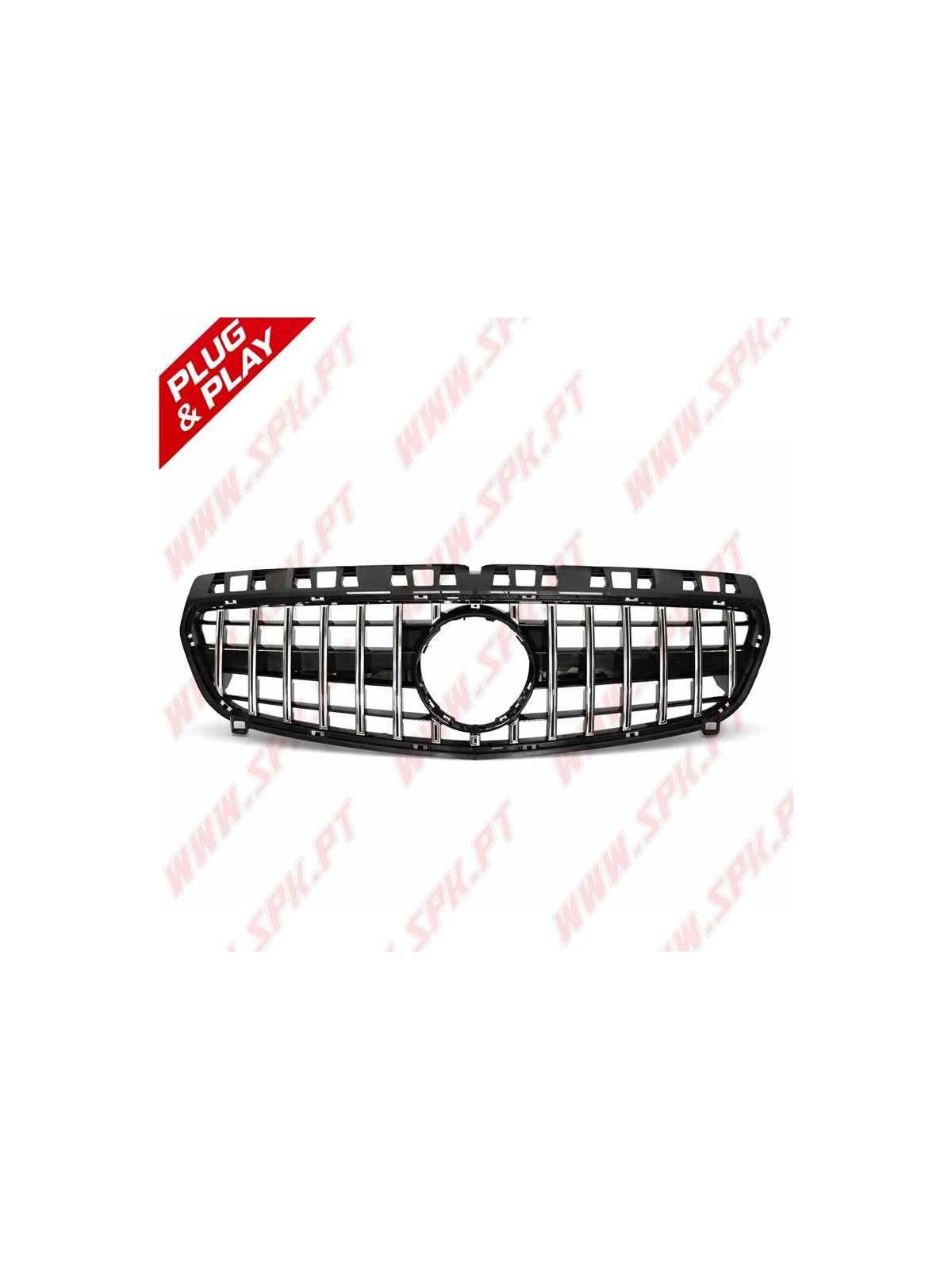 Grelha Frontal Look GTR Chrome+Black - Mercedes W176 (2012-2015)