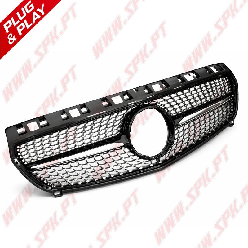 Grelha Frontal Look Diamond Chrome+Black - Mercedes W176 (2012-2015)