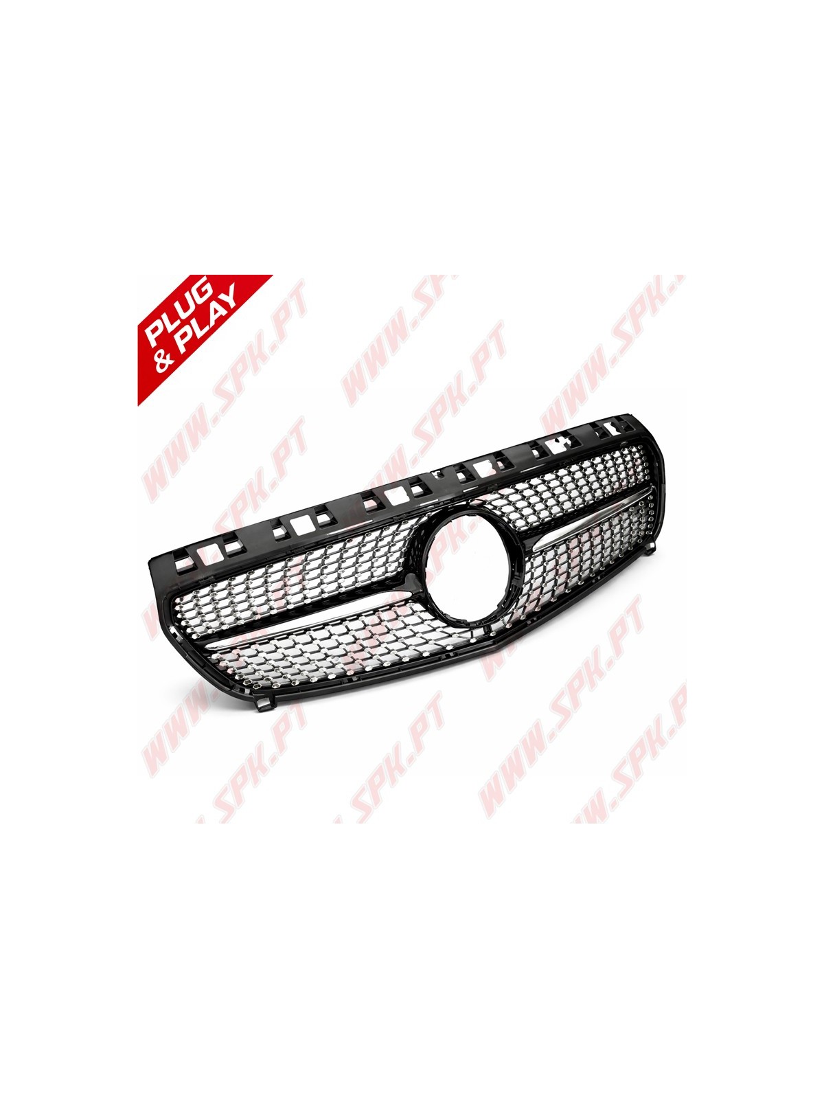 Grelha Frontal Look Diamond Chrome+Black - Mercedes W176 (2012-2015)