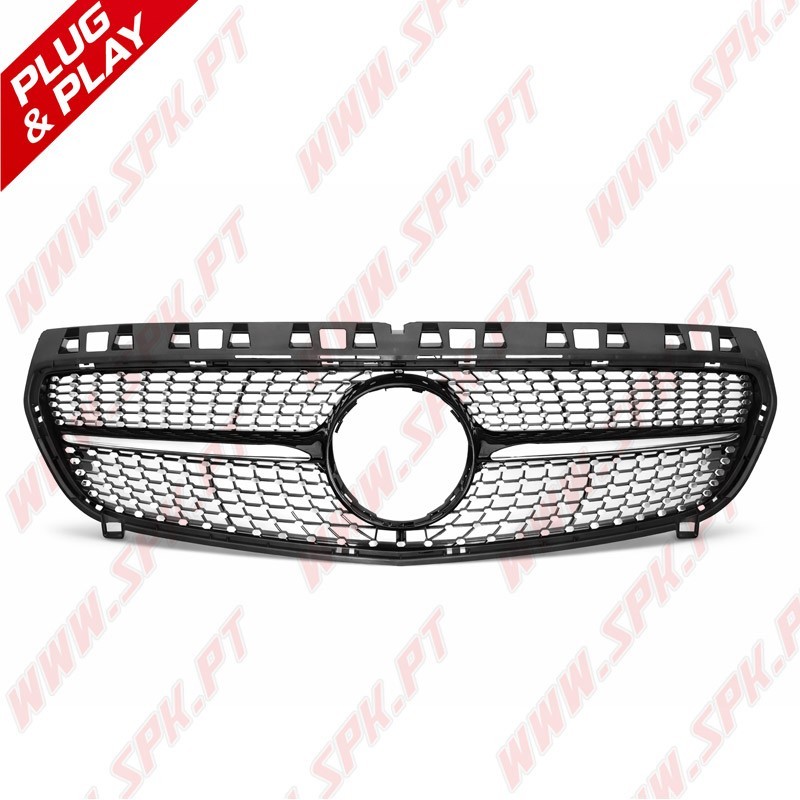 Grelha Frontal Look Diamond Chrome+Black - Mercedes W176 (2012-2015)
