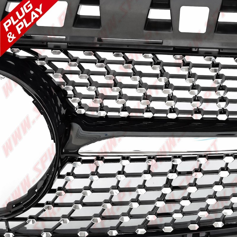 Grelha Frontal Look Diamond Chrome+Black - Mercedes W176 (2012-2015)