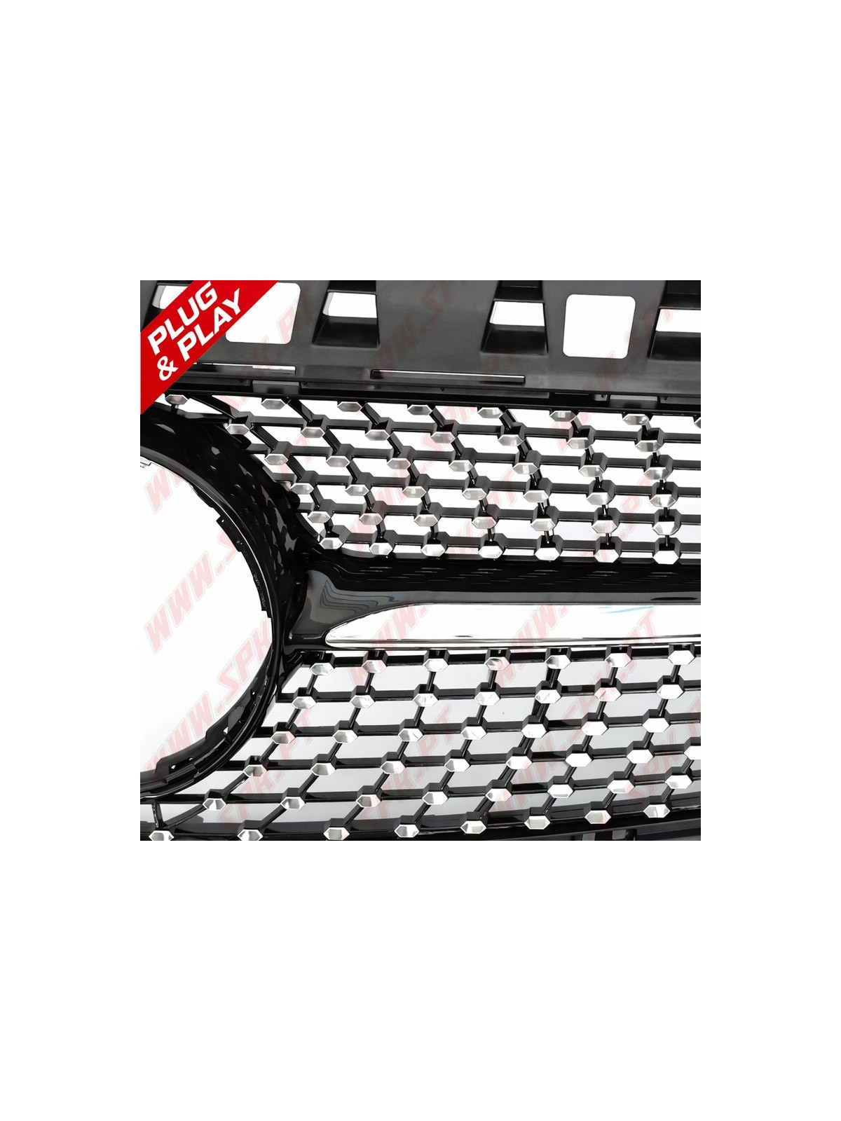 Grelha Frontal Look Diamond Chrome+Black - Mercedes W176 (2012-2015)