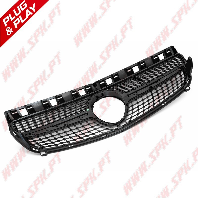Grelha Frontal Look Diamond Chrome+Black - Mercedes W176 (2012-2015)