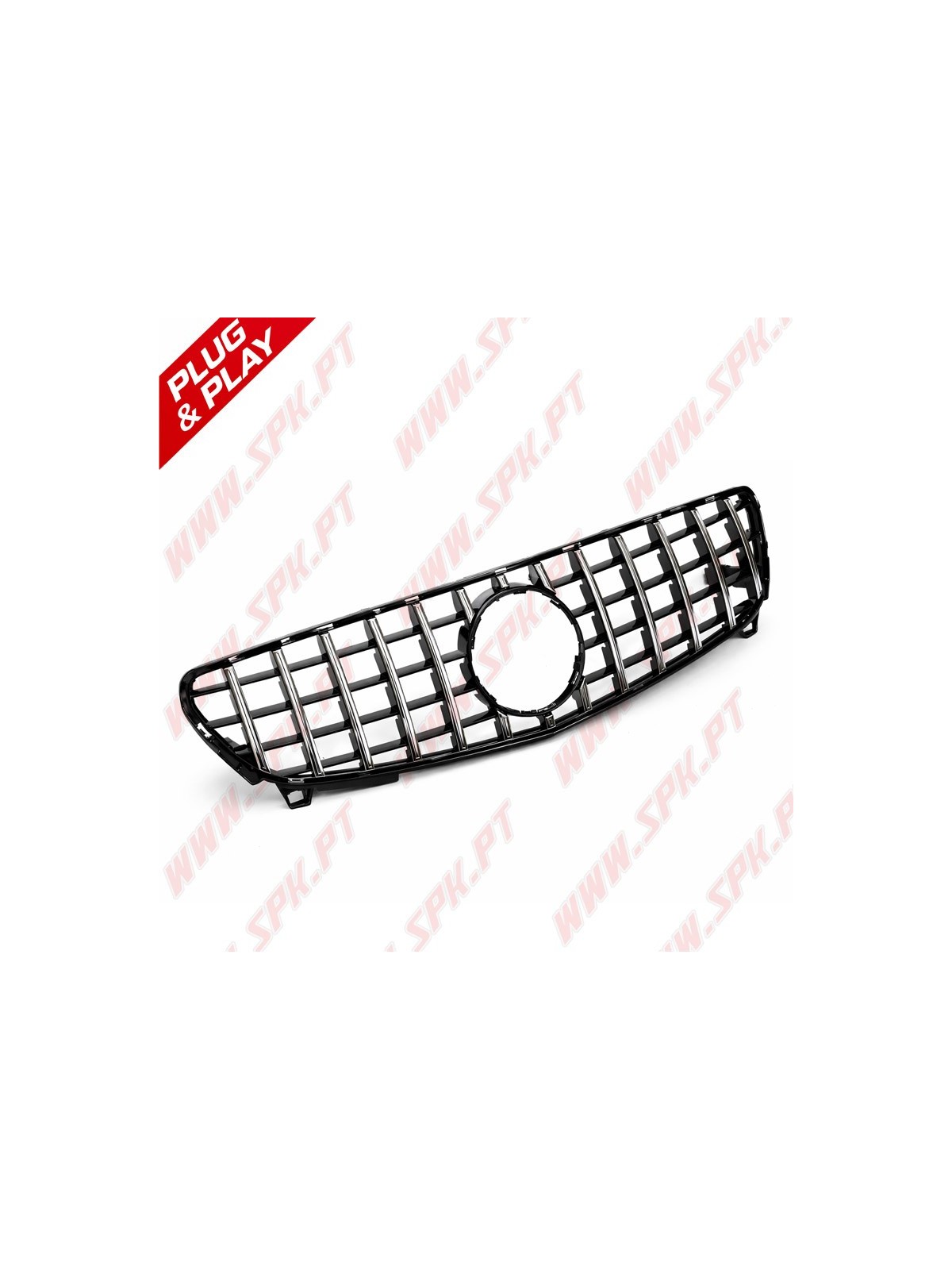 Grelha Frontal Look GTR Chrome+Black - Mercedes W176 Facelift (2015-2018)