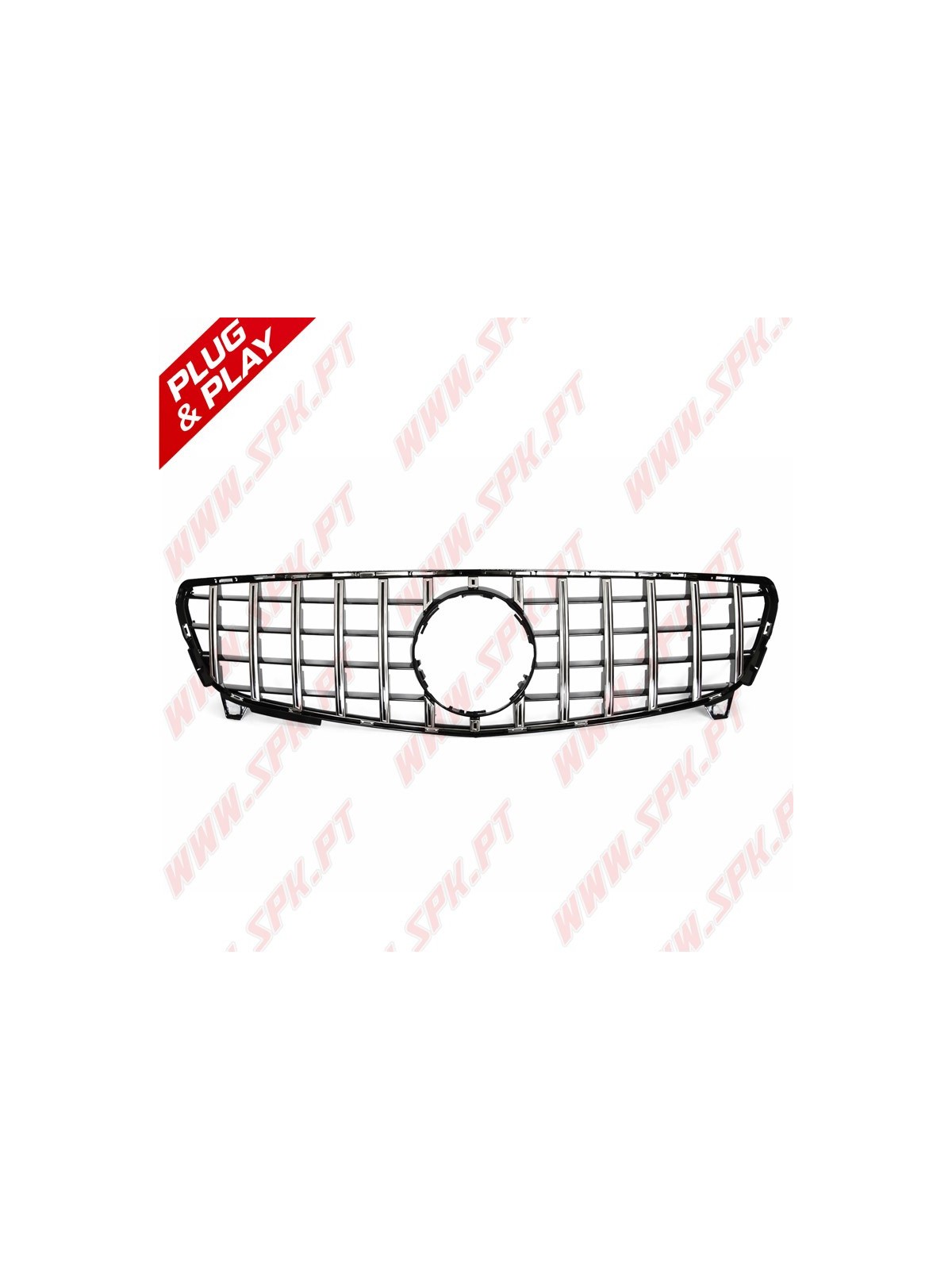 Grelha Frontal Look GTR Chrome+Black - Mercedes W176 Facelift (2015-2018)