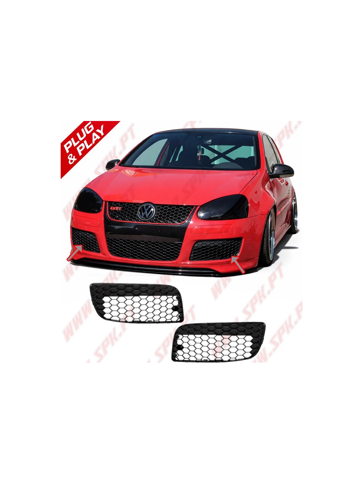 Grelhas Inferiores Laterais Look GTI "Honeycomb" – VW Golf 5 (2004-2008)
