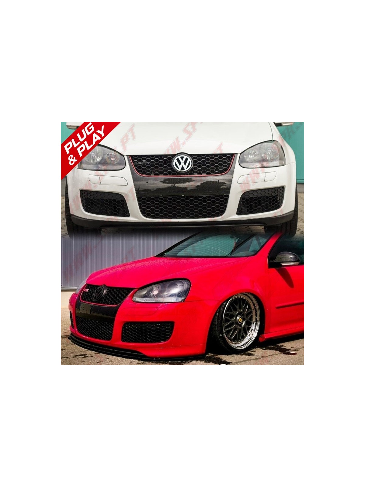 Grelhas Inferiores Laterais Look GTI "Honeycomb" – VW Golf 5 (2004-2008)