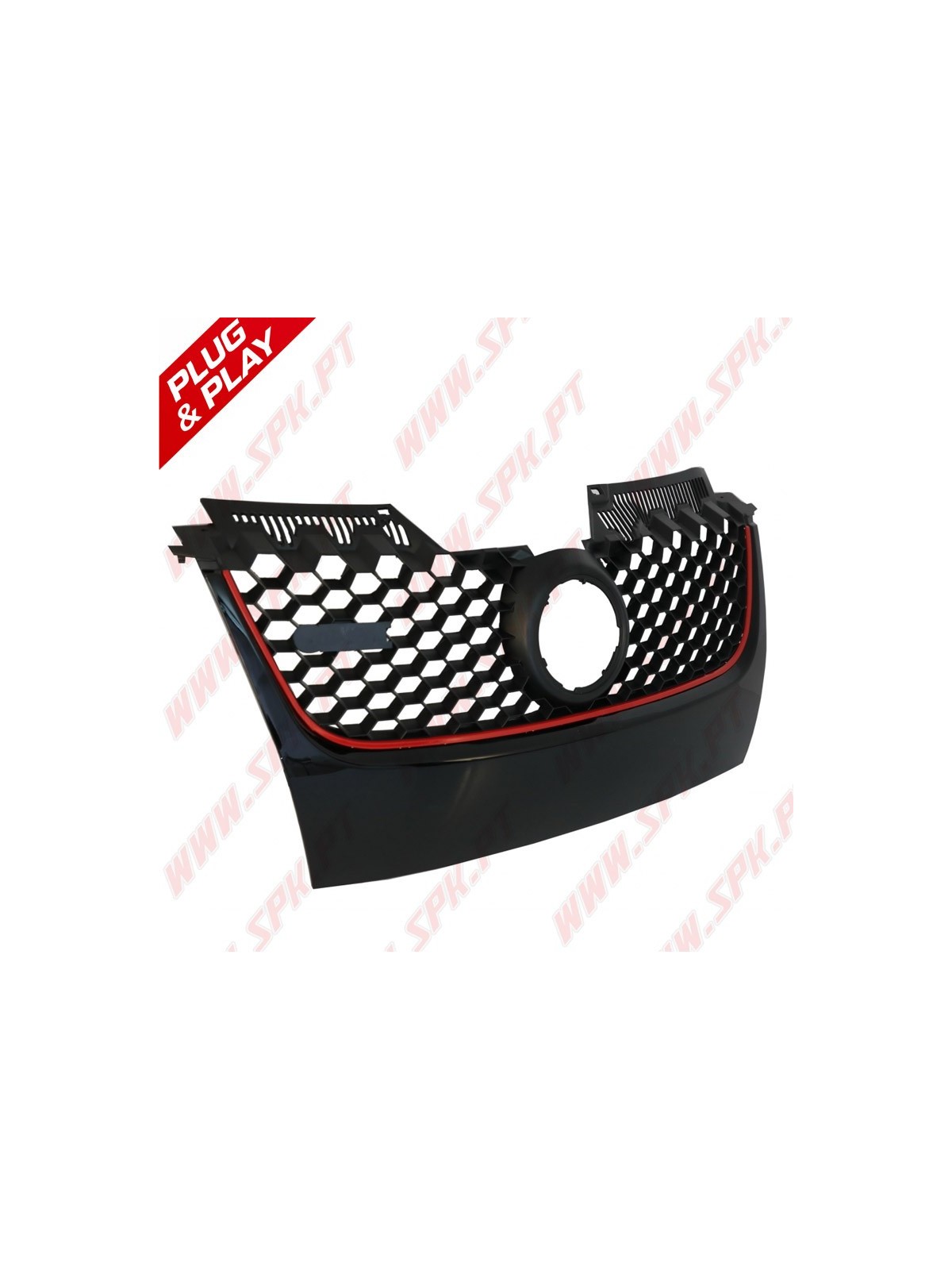 Grelha Frontal Look GTI Black+Red – VW Golf 5 (2003-2008)