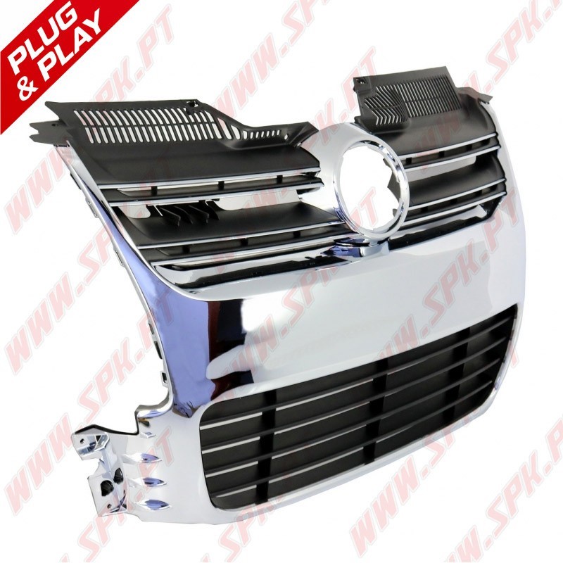 Grelha Frontal Look R32 Black+Chrome – VW Golf 5 R32 / R32 Aftermarket (2003-2008)