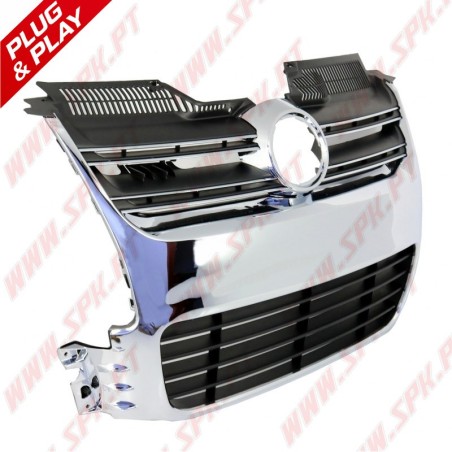 Grelha Frontal Look R32 Black+Chrome – VW Golf 5 R32 / R32 Aftermarket (2003-2008)
