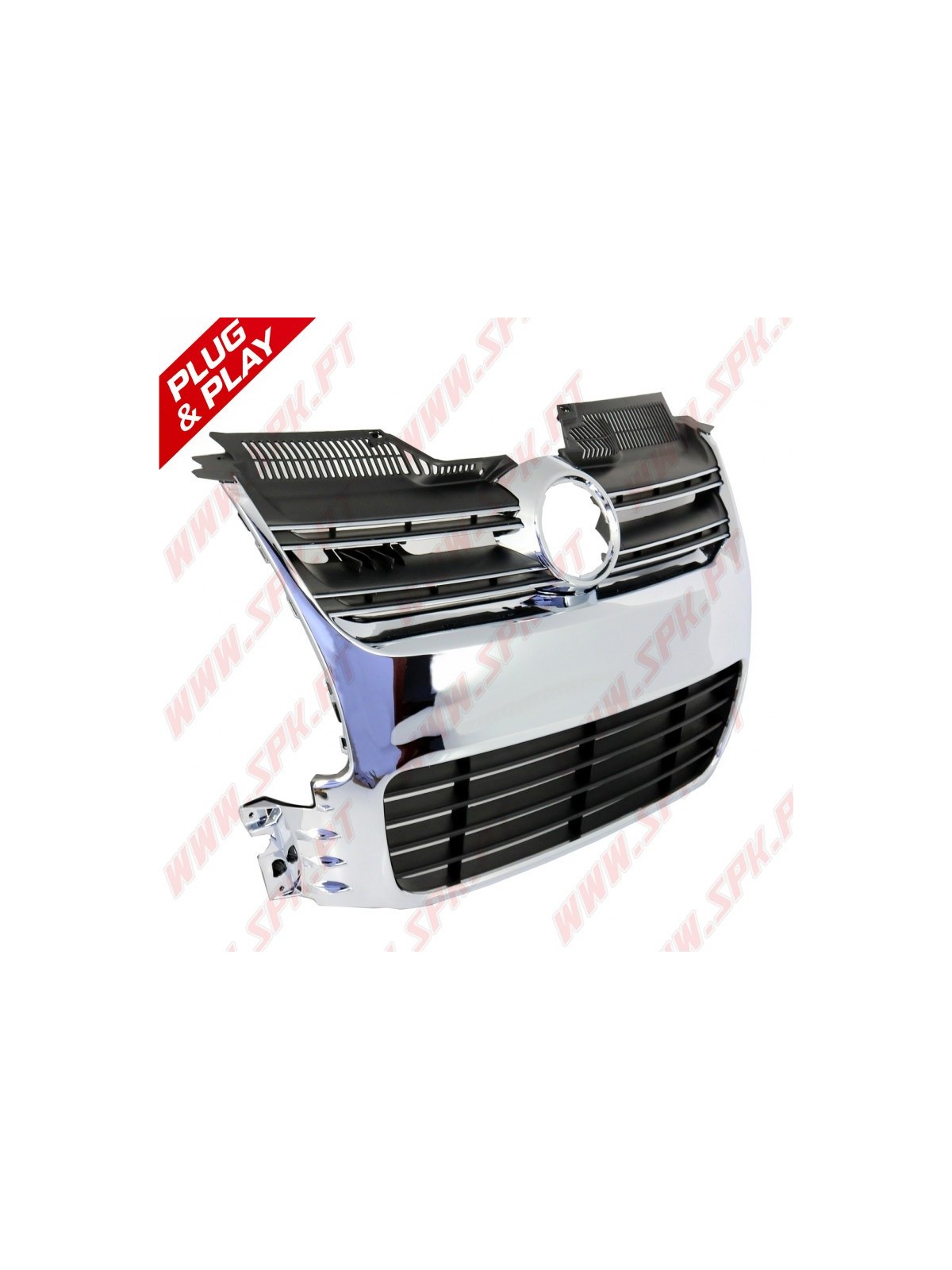 Grelha Frontal Look R32 Black+Chrome – VW Golf 5 R32 / R32 Aftermarket (2003-2008)