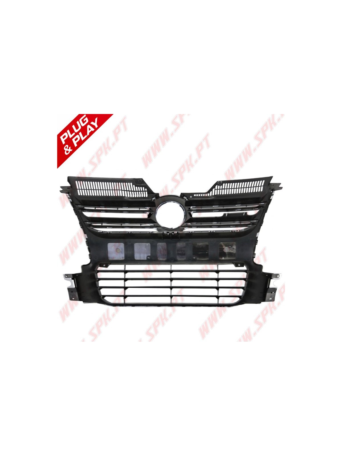 Grelha Frontal Look R32 Black+Chrome – VW Golf 5 R32 / R32 Aftermarket (2003-2008)
