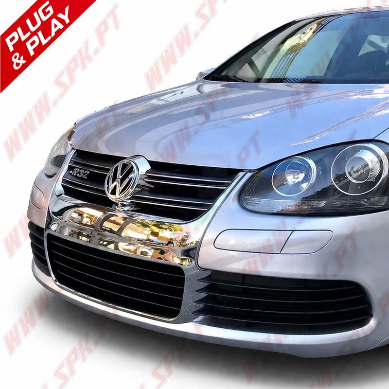 Grelha Frontal Look R32 Black+Chrome – VW Golf 5 R32 / R32 Aftermarket (2003-2008)