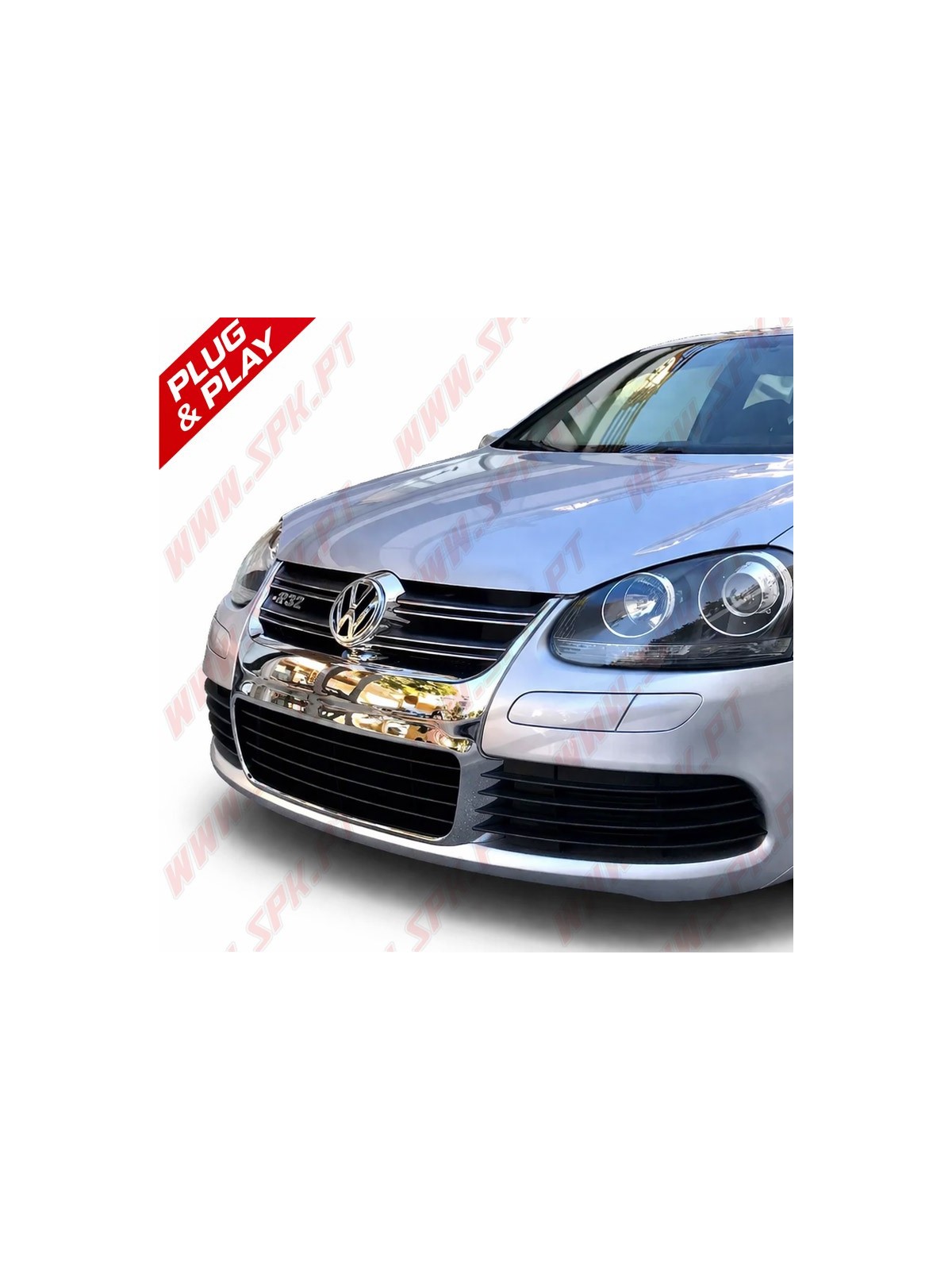 Grelha Frontal Look R32 Black+Chrome – VW Golf 5 R32 / R32 Aftermarket (2003-2008)