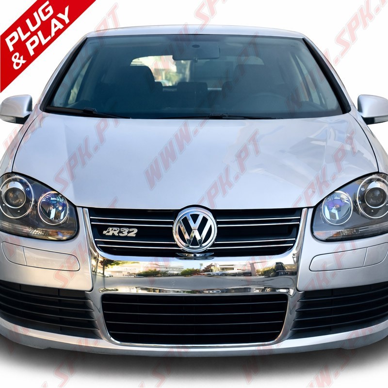Grelha Frontal Look R32 Black+Chrome – VW Golf 5 R32 / R32 Aftermarket (2003-2008)